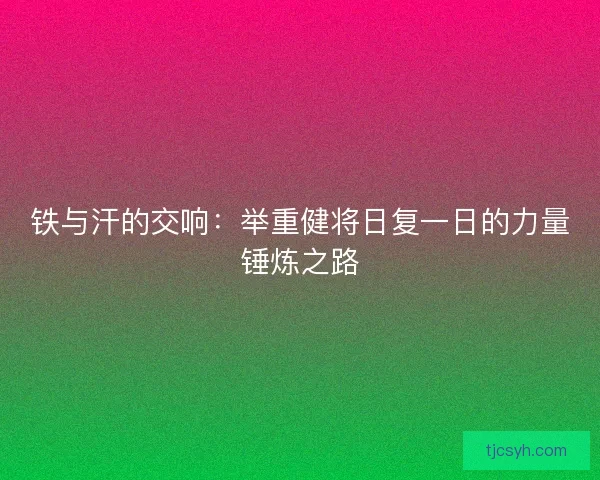 铁与汗的交响：举重健将日复一日的力量锤炼之路